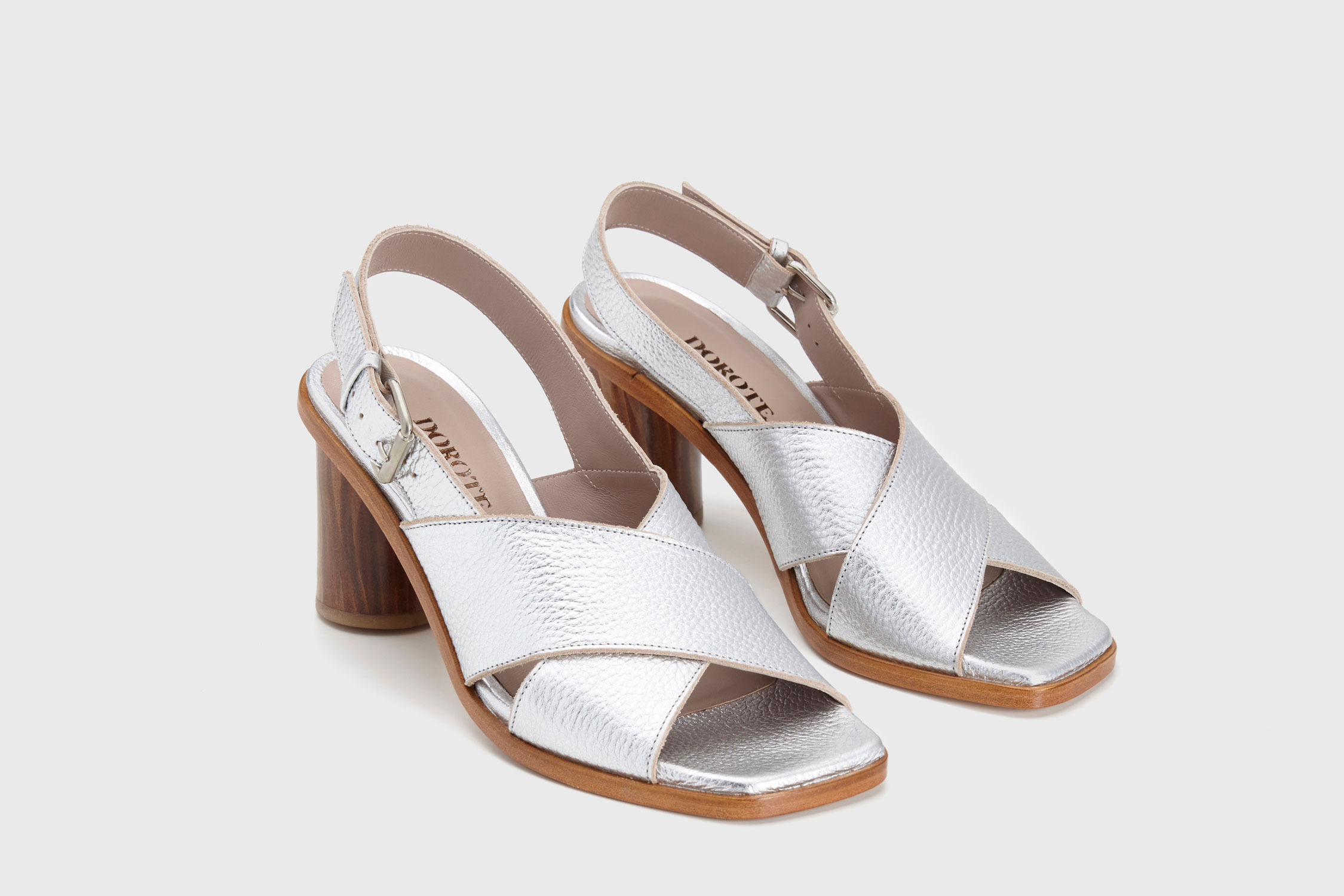 Dorotea sandalia de tacón alto Jazz plateado ss17 par
