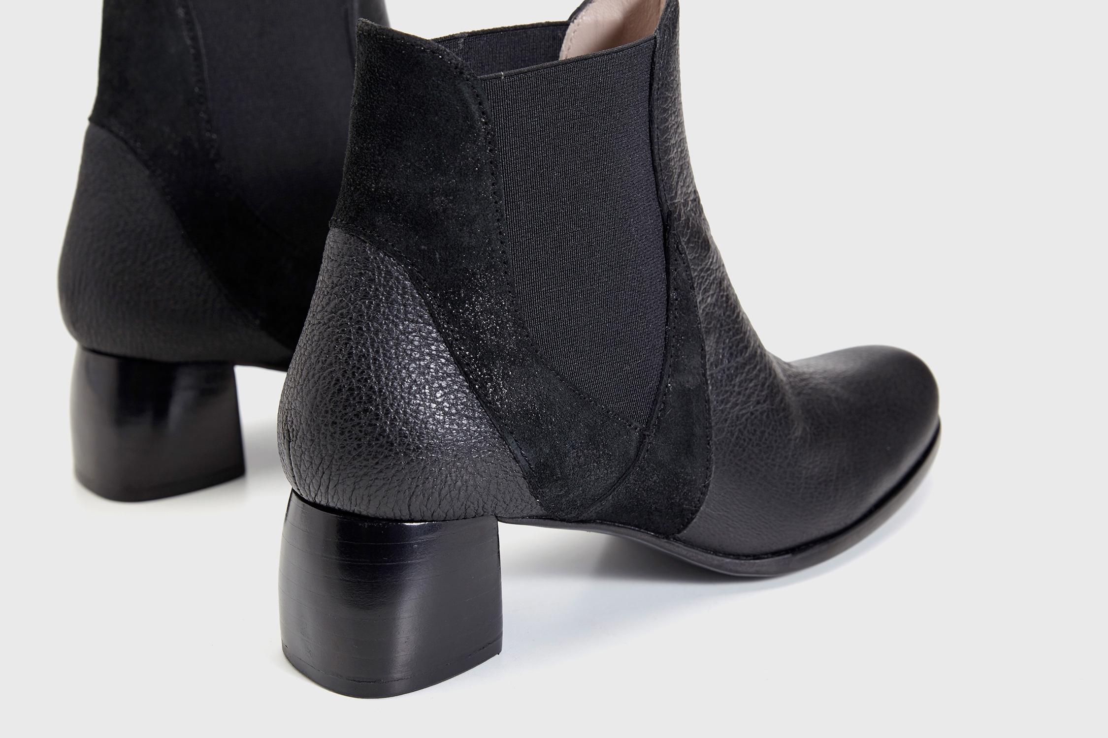 Dorotea botín de tacón medio Eve negro fw18 detalle