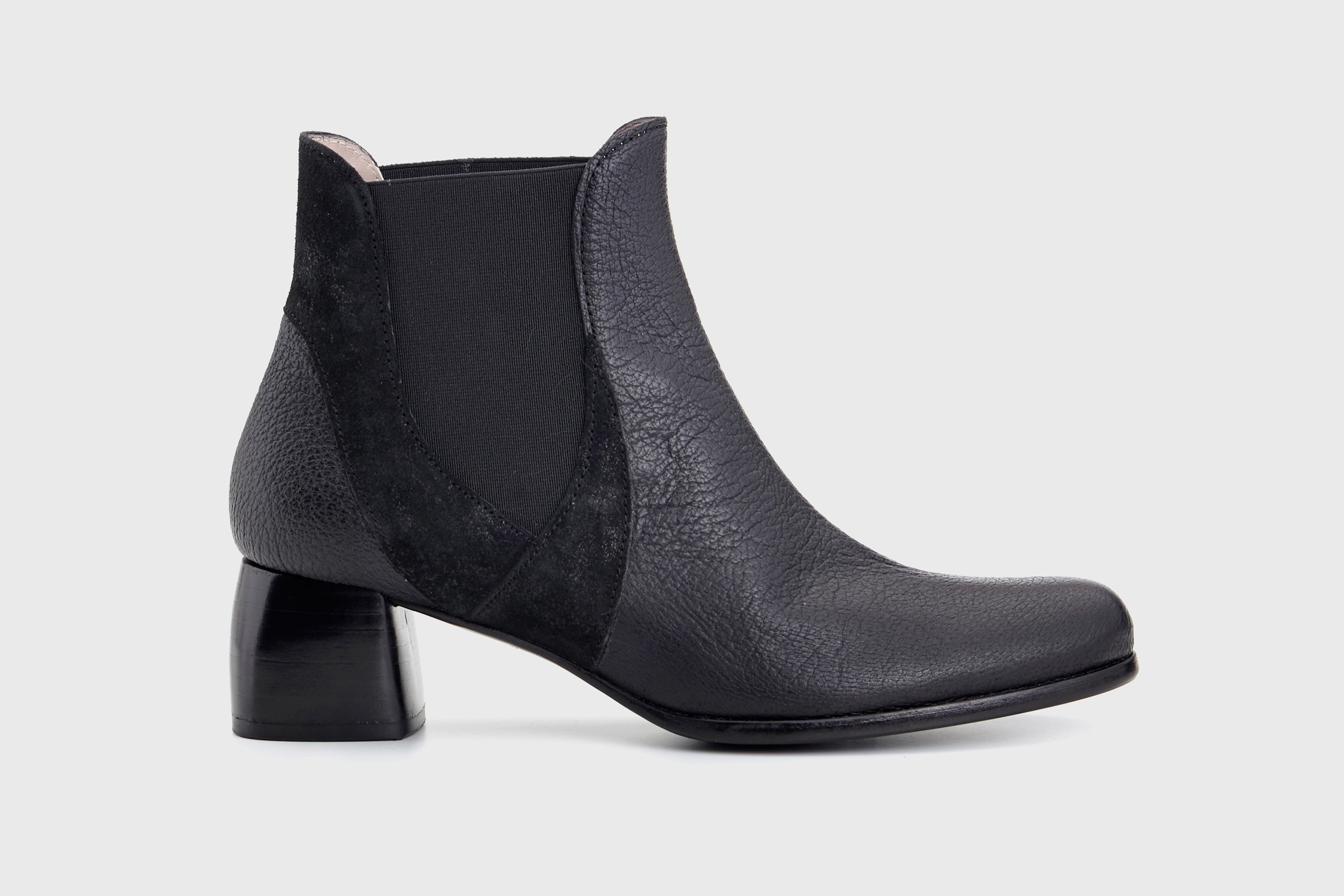 Dorotea botín de tacón medio Eve negro fw18 perfil