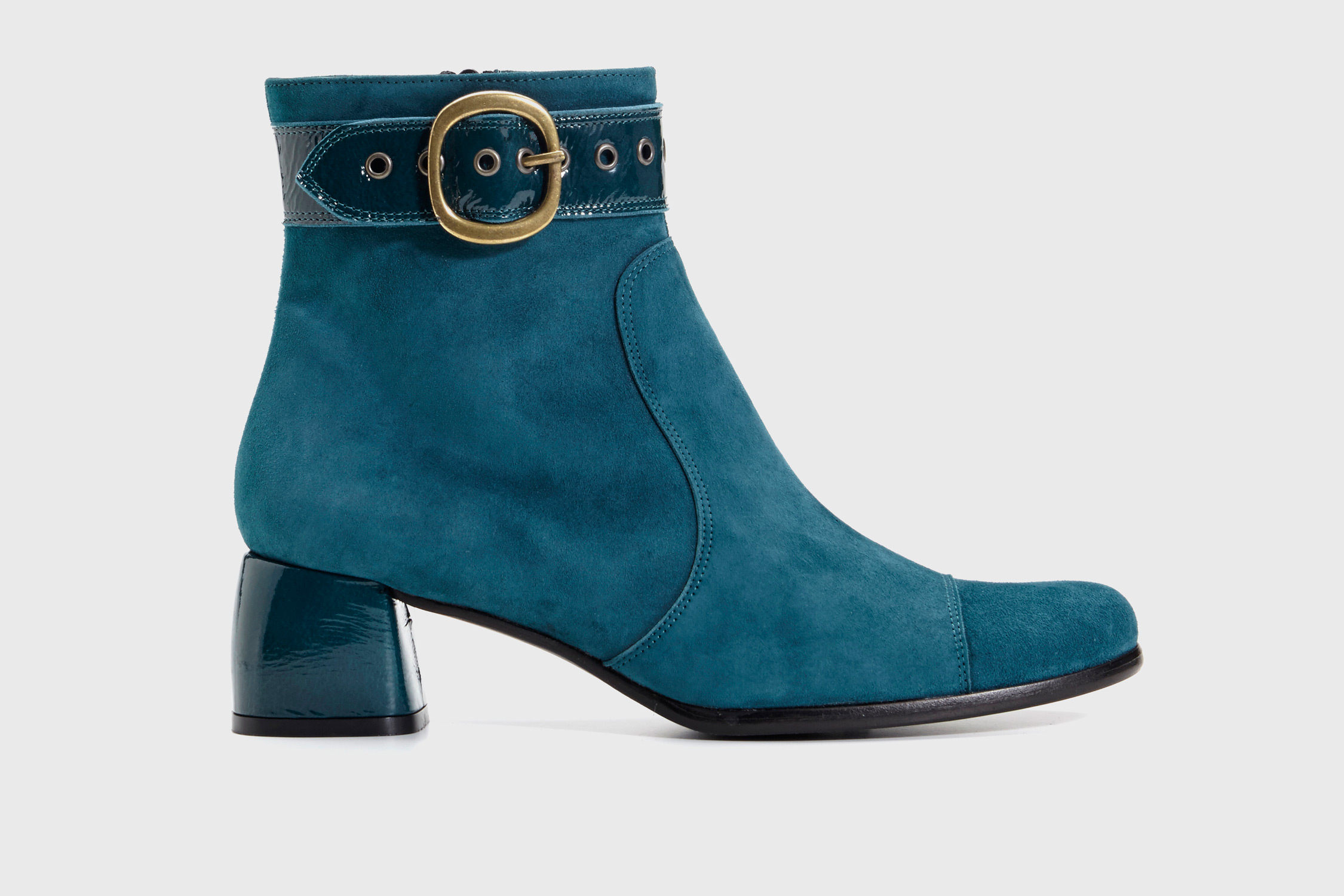 Dorotea botín de tacón medio Vivian color turquesa fw17 perfil