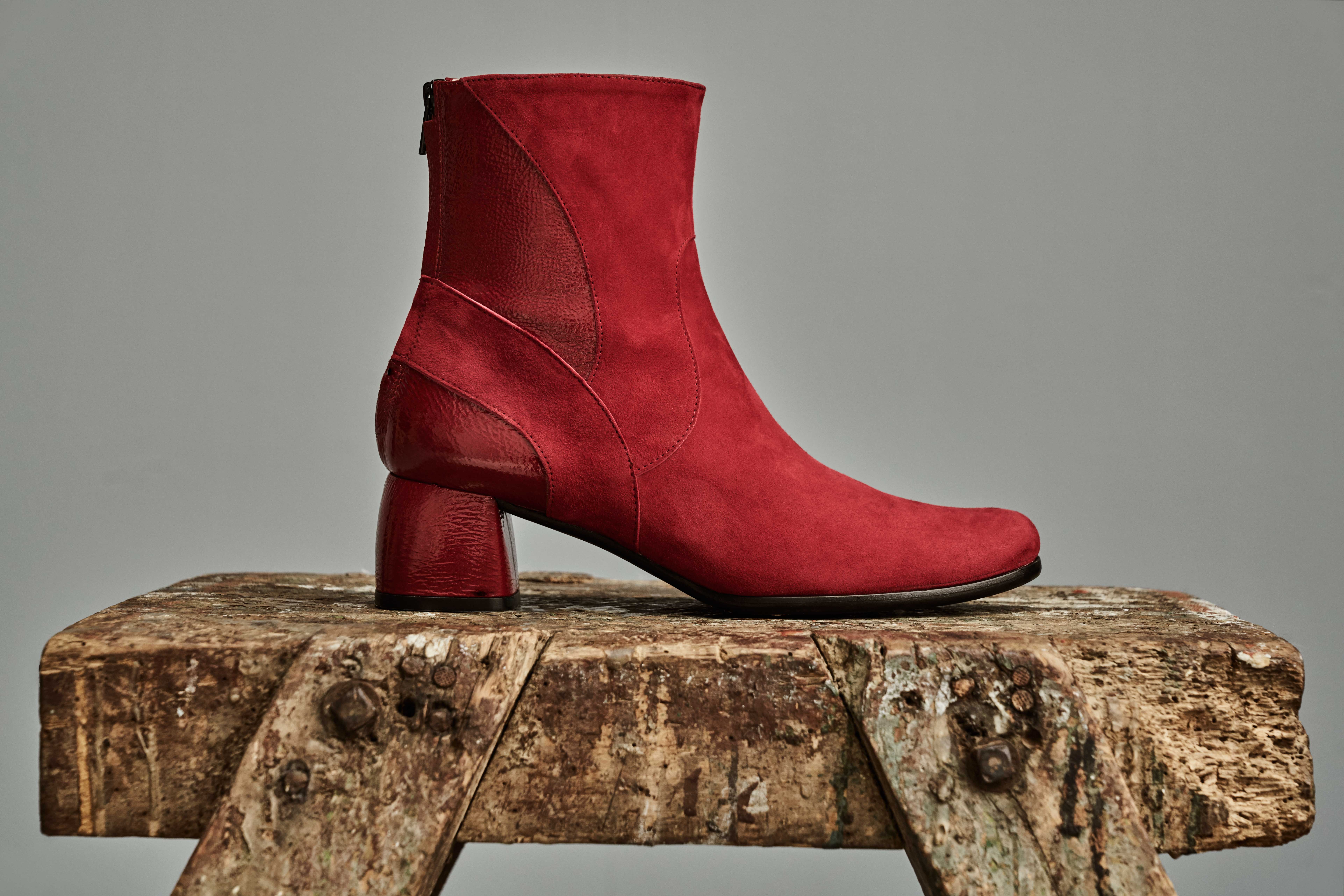 Dorotea botín de tacón medio Edna frambuesa fw18