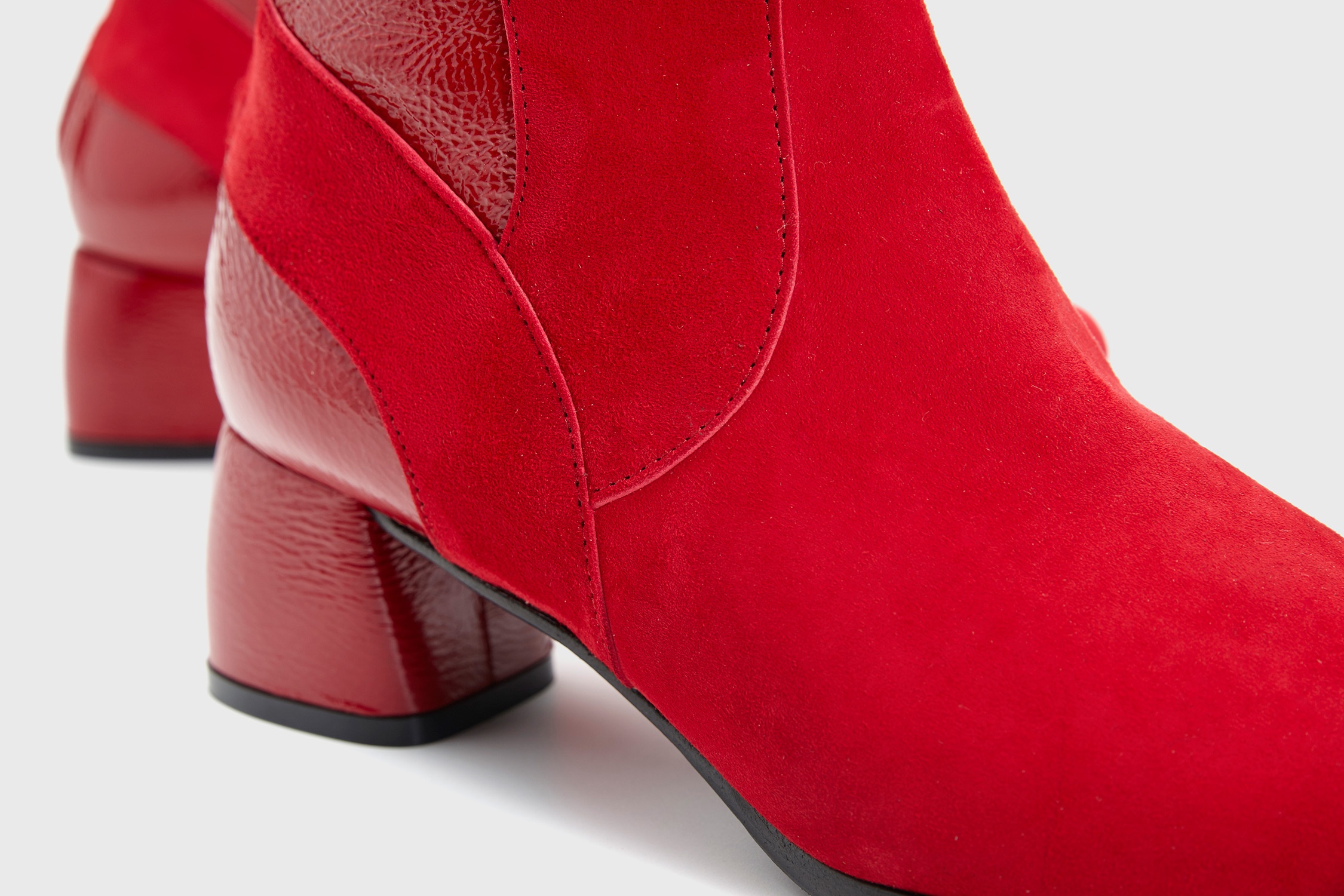 Dorotea botín de tacón medio Edna frambuesa fw17 detalle