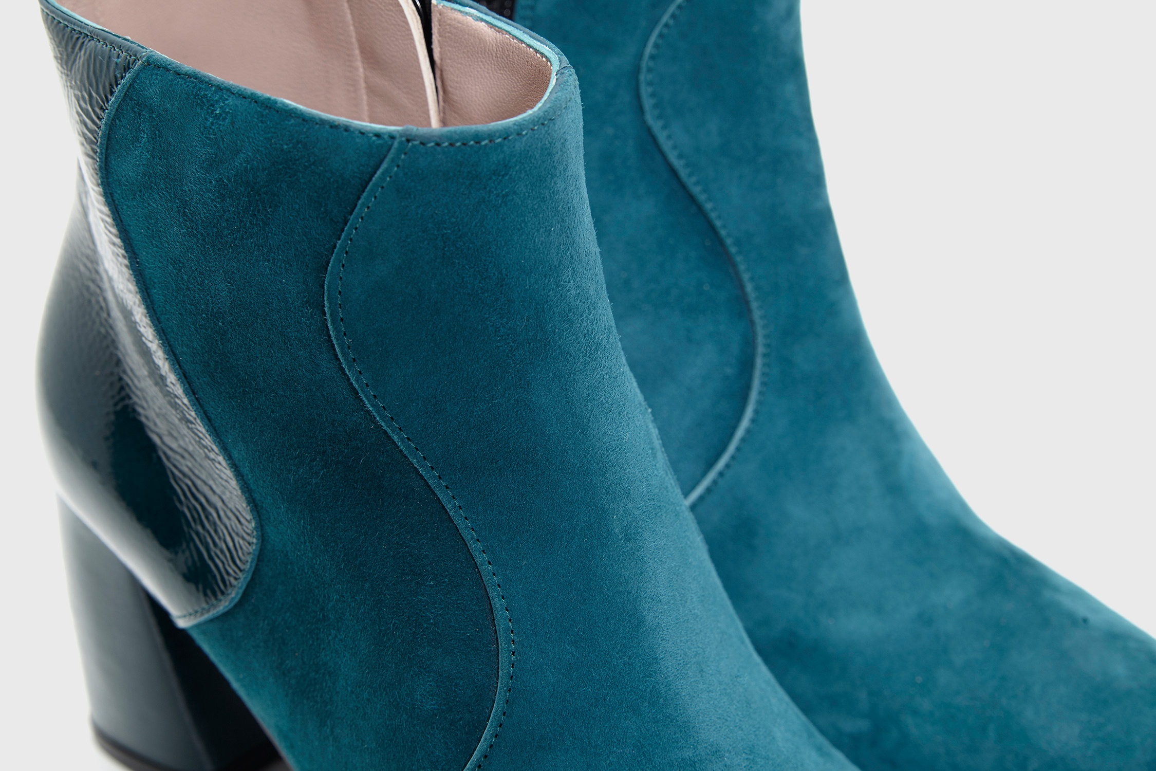 Dorotea botín de tacón alto Ruby azul lago fw17 detalle