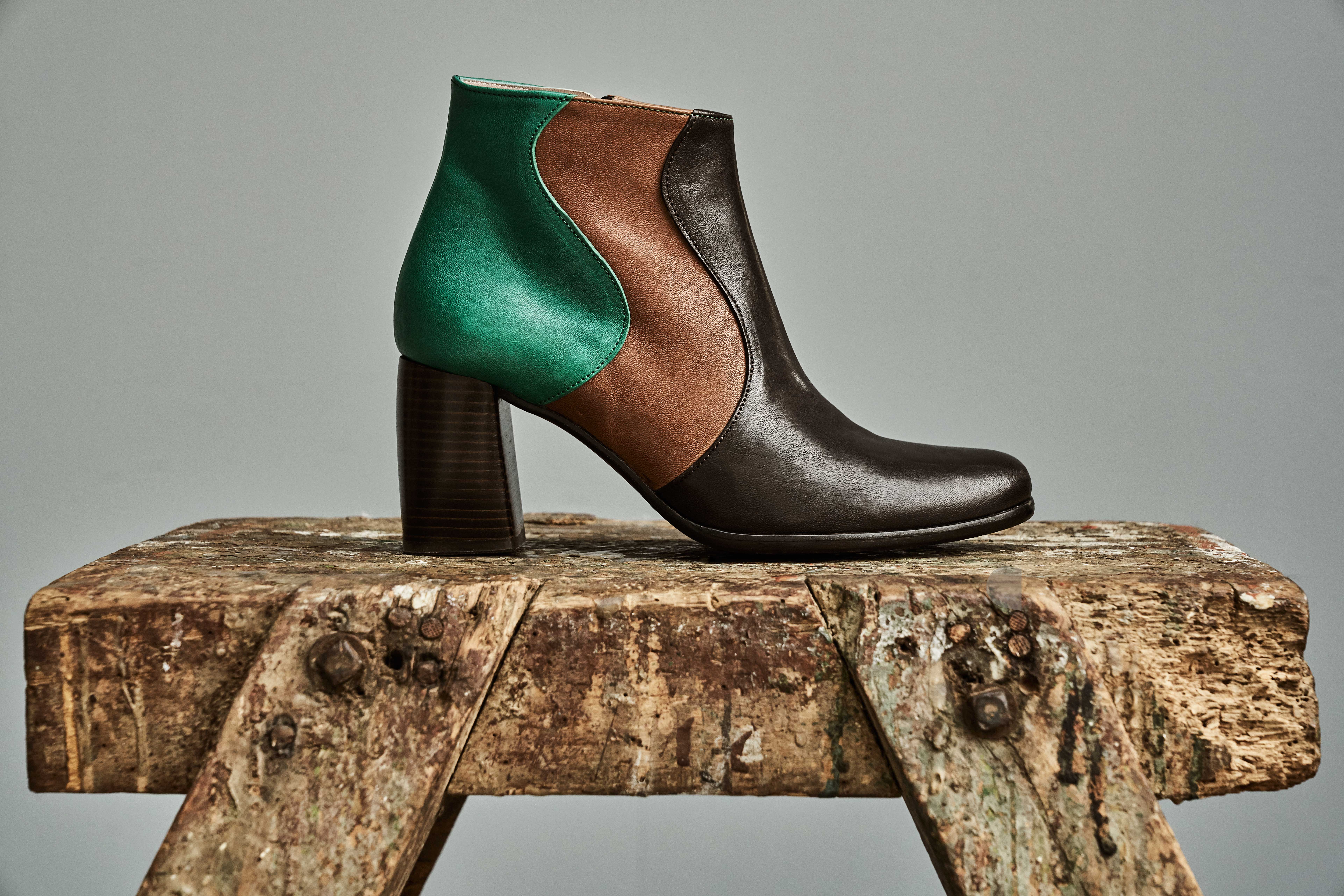 Dorotea botín de tacón alto Ruby tricolor fw18 perfil