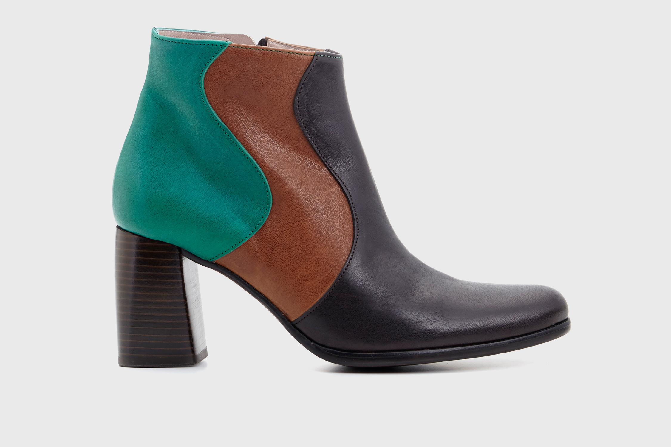 Dorotea botín de tacón alto Ruby tricolor fw17 perfil