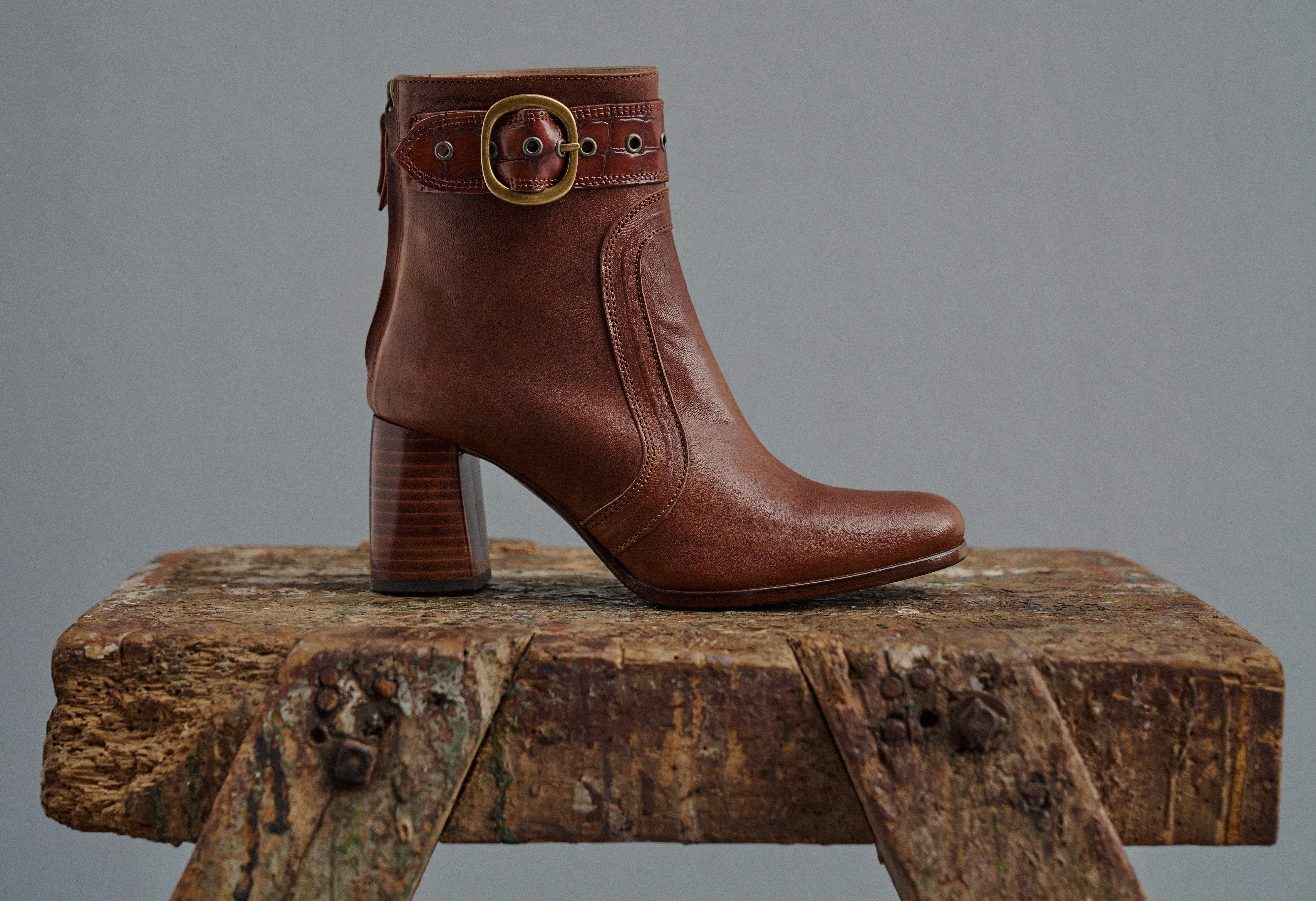 Dorotea botín de tacón alto Norah color cuero fw18