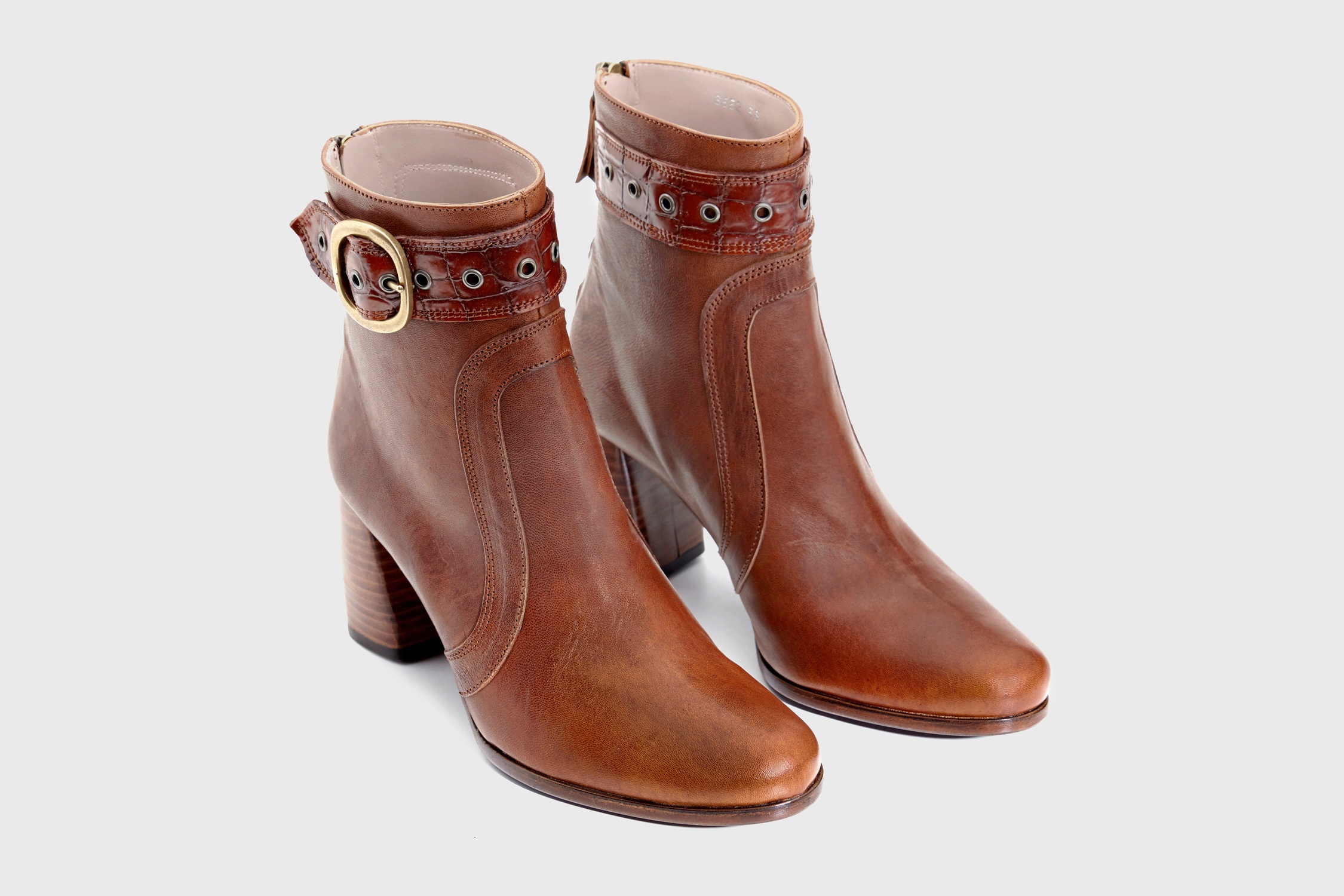 Dorotea botín de tacón alto Norah color cuero fw18 par